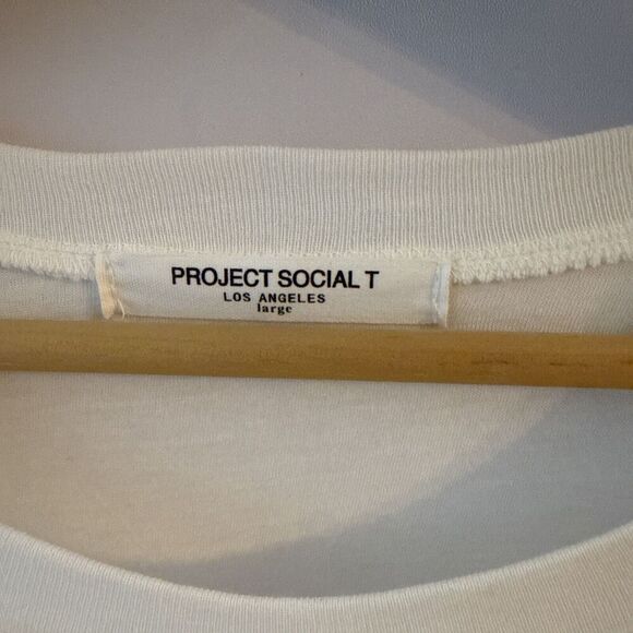 Project Social T Happiness In A Glass T-Shirt Womens‎ Large White Minimalist - Picture 4 of 5